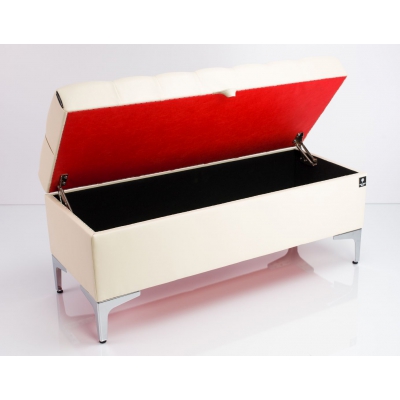Kufer Pikowany CHESTERFIELD Eko-Skóra Ecru / Model  Q-1 Rozmiary od 50 cm do 200 cm
